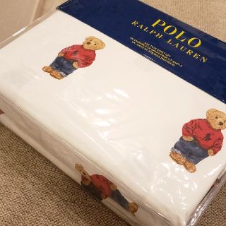 ポロラルフローレン(POLO RALPH LAUREN)のラルフローレン　ポロベア　ツイン　シーツ　セット　新品　フラットシーツ(シーツ/カバー)