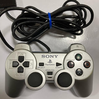 プレイステーション2(PlayStation2)のプレイステーション2  コントローラー　デュアルショック2 シルバー　純正(その他)