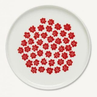 マリメッコ(marimekko)の値下げ　新品 マリメッコ プケッティ 赤　プレート 20cm(食器)