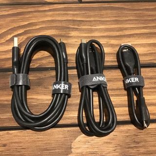 ANKER MicroUSB TypeｰBケーブル 3種(バッテリー/充電器)