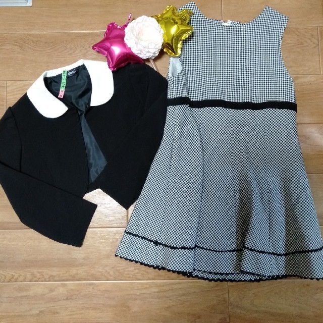 【ワンピース美品】ジャケットセットアップ　♡フォーマル♡ キッズ/ベビー/マタニティのキッズ服女の子用(90cm~)(ドレス/フォーマル)の商品写真