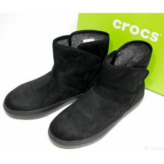 クロックス(crocs)のクロックスショートブーツ ロッジポイント シンセティック スエード ブーティ黒(ブーツ)