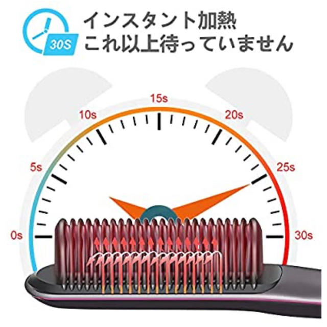 ❤️ストレートブラシ 温度調節可能 ヘアアイロン 急速加熱 ヒートブラシ  スマホ/家電/カメラの美容/健康(ヘアアイロン)の商品写真