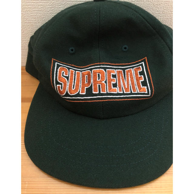 supreme 新品未使用　グリーン  刺繍CAPキャップ