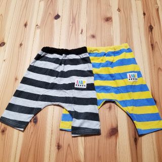 アナップキッズ(ANAP Kids)の★み様専用★ANAP Kids ボーダー柄　ハーフパンツ　2枚セット　110cm(パンツ/スパッツ)