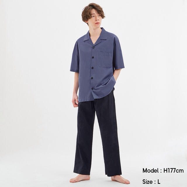 UNIQLO(ユニクロ)のGU メンズパジャマ S 半袖 開襟 半袖パジャマ メンズのアンダーウェア(その他)の商品写真