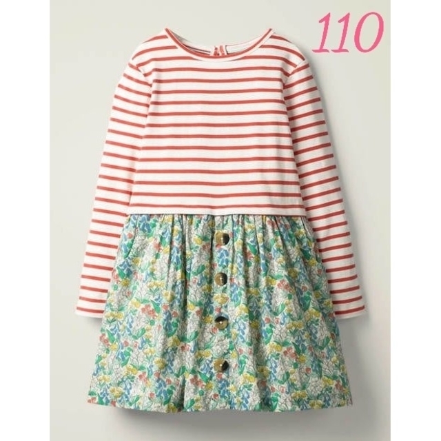 Boden(ボーデン)のMini Boden ボーダー&花柄ワンピース 110 キッズ/ベビー/マタニティのキッズ服女の子用(90cm~)(ワンピース)の商品写真