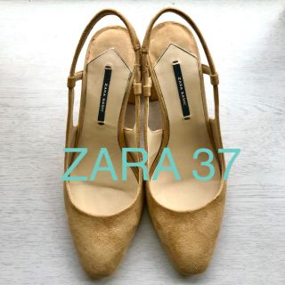 ザラ(ZARA)のザラ　ベージュサンダル　37 美品(ハイヒール/パンプス)