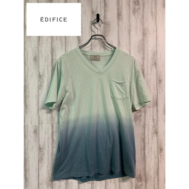 EDIFICE(エディフィス)の417 EDIFICE gradation T-shirt グラデーション　青 メンズのトップス(シャツ)の商品写真