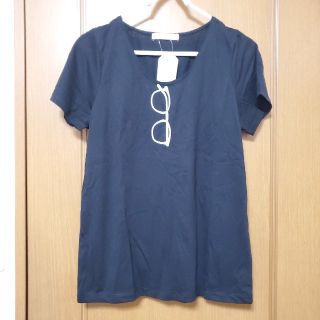 ショコラフィネローブ(chocol raffine robe)のchocol raffine メガネ プリント Tシャツ 新品(Tシャツ(半袖/袖なし))