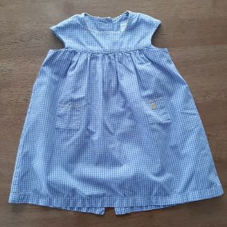 プチバトー(PETIT BATEAU)のプチバトー　ギンガムチェック　ワンピース　12m/74cm(ワンピース)