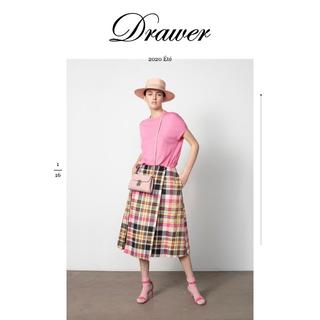 ドゥロワー Drawer スカート タータンチェックタックスカート ピンク ...