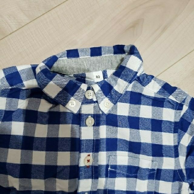 MUJI (無印良品)(ムジルシリョウヒン)の無印良品　ギンガムチェックシャツ キッズ/ベビー/マタニティのベビー服(~85cm)(シャツ/カットソー)の商品写真