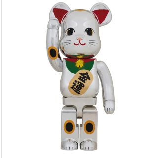 メディコムトイ(MEDICOM TOY)の【新品未使用】BE@RBRICK 招き猫 銀メッキ 弐 1000%(キャラクターグッズ)