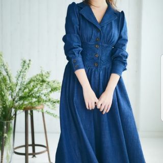 スナイデル(SNIDEL)のher lip to 　Lace Belted Denim Dress (ロングワンピース/マキシワンピース)