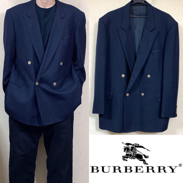 90's Burberry バーバリー ダブルジャケット スーツ 金ボタン | フリマアプリ ラクマ