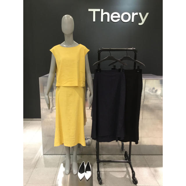 イエロー theory リネンロングスカートの通販 by yu♡'s shop｜セオリーならラクマ - Theory 19ss レディース