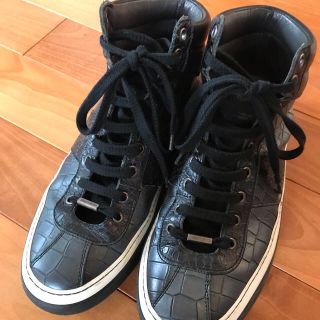 ジミーチュウ(JIMMY CHOO)のジミーチュウJIMMY CHOO クロコ型押し27㎝ハイカットスニーカー42(スニーカー)