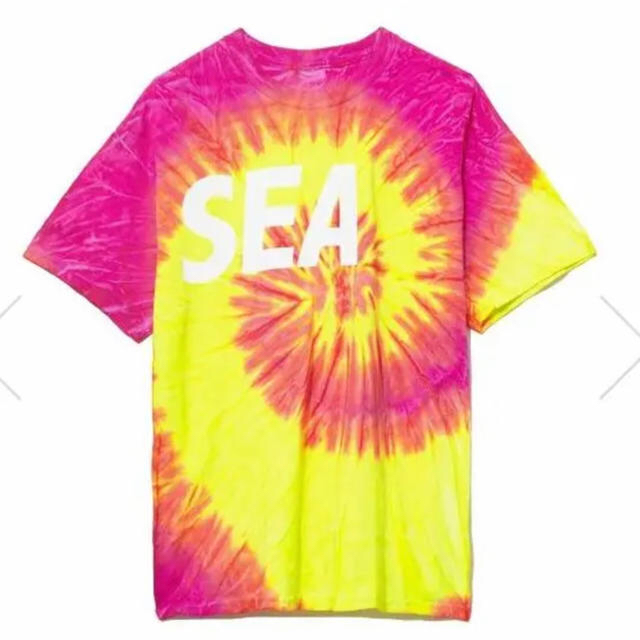 メンズ【新品未使用】WIND AND SEA TIE-DYE Tシャツピンク サイズＬ