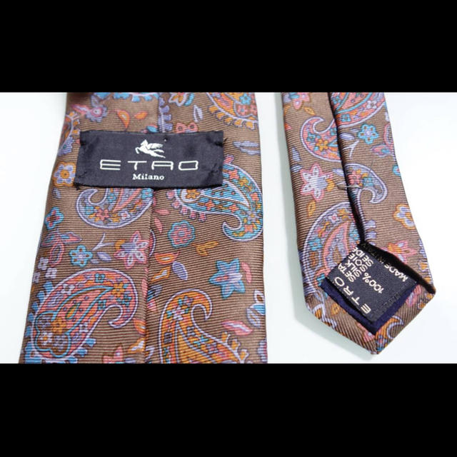 ETRO エトロ ペイズリー柄 ネクタイ イタリア製 茶系