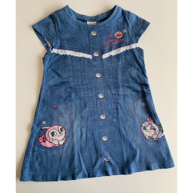 アンパンマン(アンパンマン)のアンパンマン　デニム風ワンピース キッズ/ベビー/マタニティのキッズ服女の子用(90cm~)(ワンピース)の商品写真