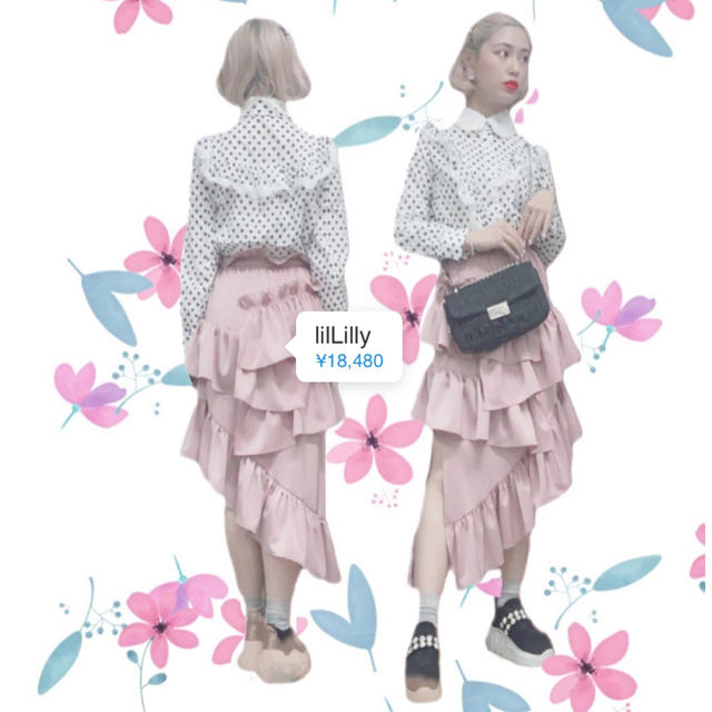 <期間限定>定価より ３０%off ❤︎lilLilly ティアードスカート