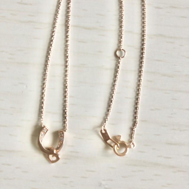 STAR JEWELRY ハートストーン付き♡ホースシューネックレス