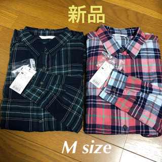 【新品】チェック柄シャツ２枚組or１枚(どちらか選べます)(シャツ/ブラウス(長袖/七分))