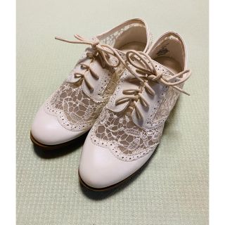 エイチアンドエム(H&M)の【美品】レースシューズ　38サイズ(ローファー/革靴)