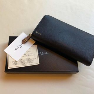 ポールスミス(Paul Smith)の【美品】ポールスミス　財布　ジップストローグレイン　ブラック(長財布)