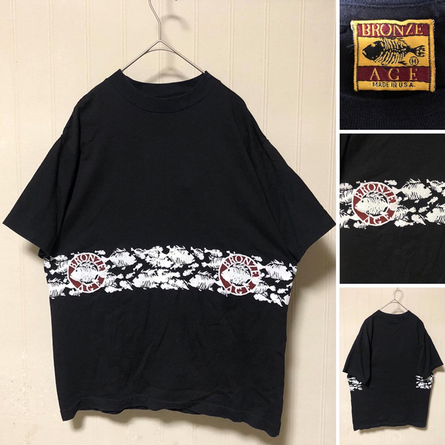 USA製 90s BRONZE AGE ブロンズエイジ Tシャツ 黒MカラーBLACK