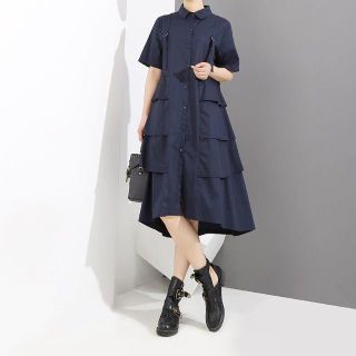 コムデギャルソン(COMME des GARCONS)のインポート モード フリル デザインワンピース(ひざ丈ワンピース)