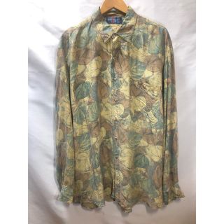 ニードルス(Needles)の柄シャツ 長袖 葉っぱ リーフ XL 古着(シャツ)