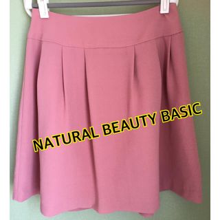 ナチュラルビューティーベーシック(NATURAL BEAUTY BASIC)の【NATURAL BEAUTY BASIC】 膝丈スカート　ピンク(ひざ丈スカート)