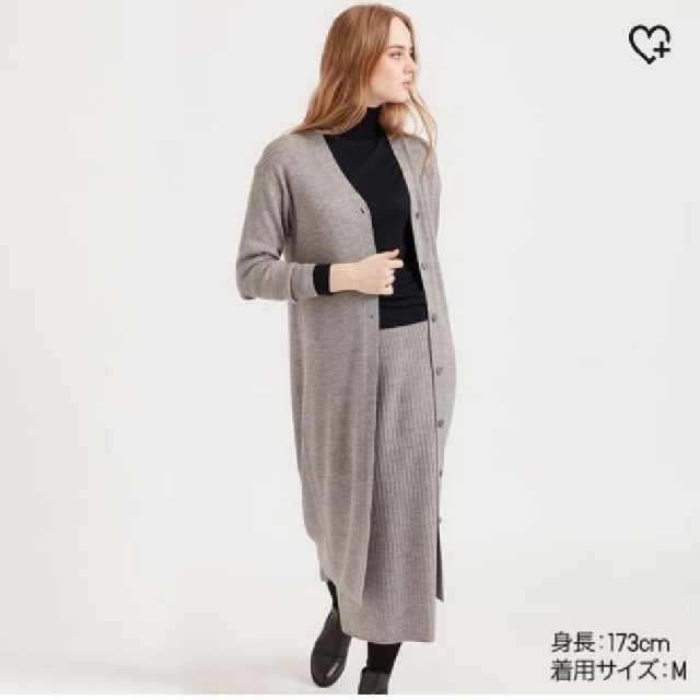 UNIQLO(ユニクロ)のメリノブレンドリブ　ロングカーディガン レディースのトップス(カーディガン)の商品写真