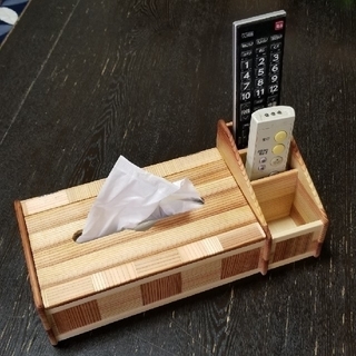 木 ティッシュ ケース リモコン スタンド BOX 小物入れ(その他)