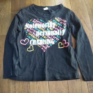 ハート★ブラックロングTシャツ 蛍光色ピンクイエローブルー黒(Tシャツ/カットソー)