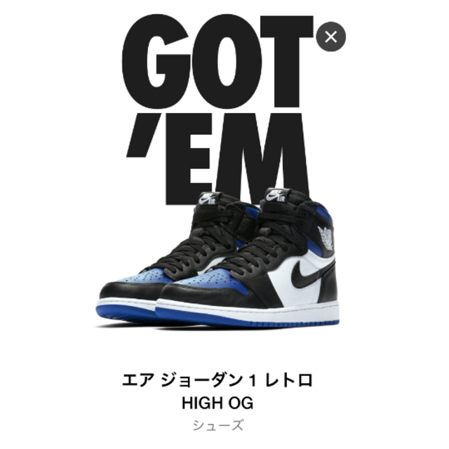 NIKE(ナイキ)のeoeoman様専用  NIKE AIR JORDAN 1 ROYAL TOE メンズの靴/シューズ(スニーカー)の商品写真