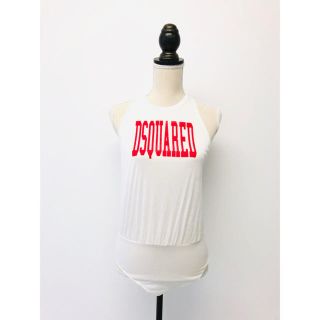 ディースクエアード(DSQUARED2)の【新品】ディースクエアード2 タンクトップ　ワンピース　ホワイト　L(シャツ/ブラウス(半袖/袖なし))