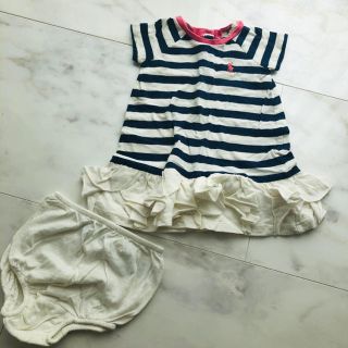 ラルフローレン(Ralph Lauren)のラルフローレン　ボーダー フリル　セットアップ6m(ワンピース)