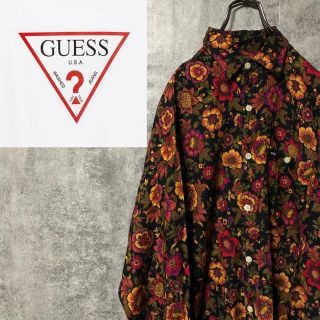 ゲス(GUESS)の【さくさく16様専用☆】ゲスGUESS☆USA製ロゴタグ入り花柄レーヨンシャツ(シャツ)