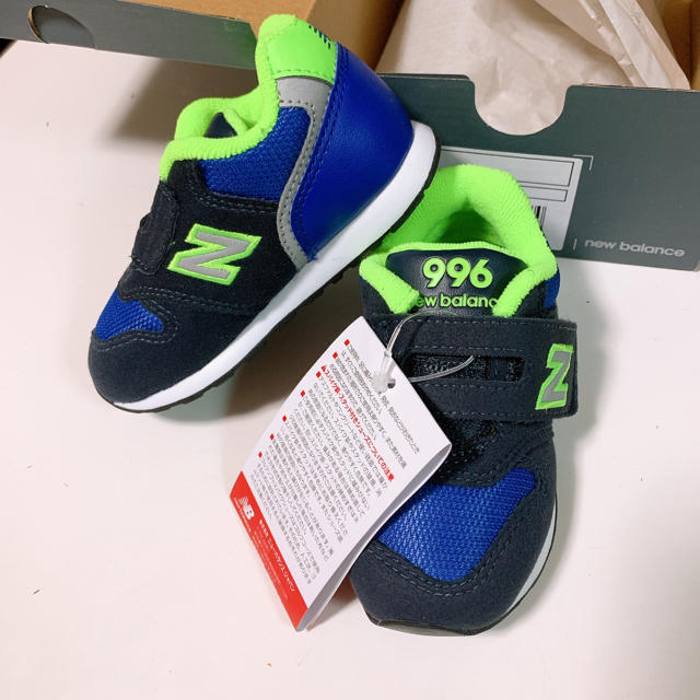 New Balance(ニューバランス)の14.5 新品 ニューバランス スニーカー 996 ブルー ライム キッズ キッズ/ベビー/マタニティのベビー靴/シューズ(~14cm)(スニーカー)の商品写真