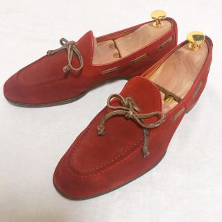 サントーニ(Santoni)のSantoniサントーニ 上級ラインファットアマーノ スエードローファー レッド(スリッポン/モカシン)