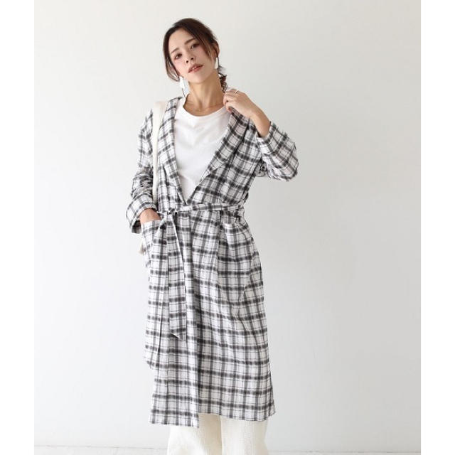 TODAYFUL(トゥデイフル)のTodayful Check Rough Gown レディースのジャケット/アウター(ガウンコート)の商品写真