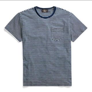 ダブルアールエル(RRL)の新品*RRL*インディゴ ストライプド ポケット Tシャツ*S*　(Tシャツ/カットソー(半袖/袖なし))