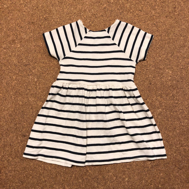 PETIT BATEAU(プチバトー)のプチバトー　マリニエール ワンピース 18m 81cm ファミリア リボン キッズ/ベビー/マタニティのキッズ服女の子用(90cm~)(ワンピース)の商品写真