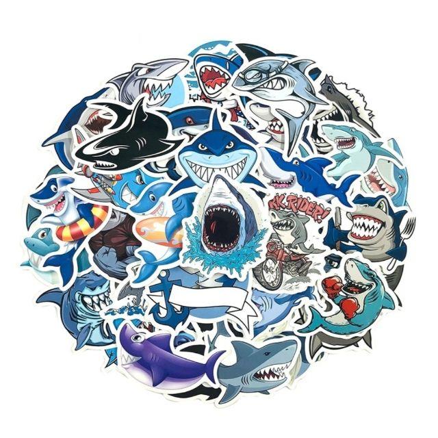 サメ シャーク さめ ステッカー シール ５０枚セット 019 エンタメ/ホビーのおもちゃ/ぬいぐるみ(キャラクターグッズ)の商品写真