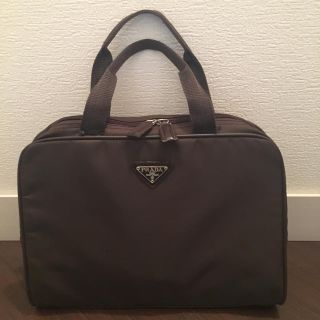 プラダ(PRADA)のPRADA プラダ ブラウン ナイロン ハンドバッグ トートバッグ (ハンドバッグ)