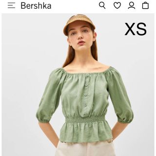 ベルシュカ(Bershka)のベルシュカ　ペプラムオフショル　リネン素材　XS(シャツ/ブラウス(長袖/七分))