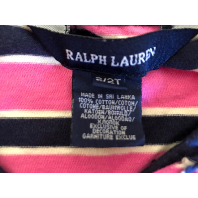 Ralph Lauren(ラルフローレン)のラルフローレン 半袖　ボーダーワンピース　2T 85〜90cm キッズ/ベビー/マタニティのキッズ服女の子用(90cm~)(ワンピース)の商品写真